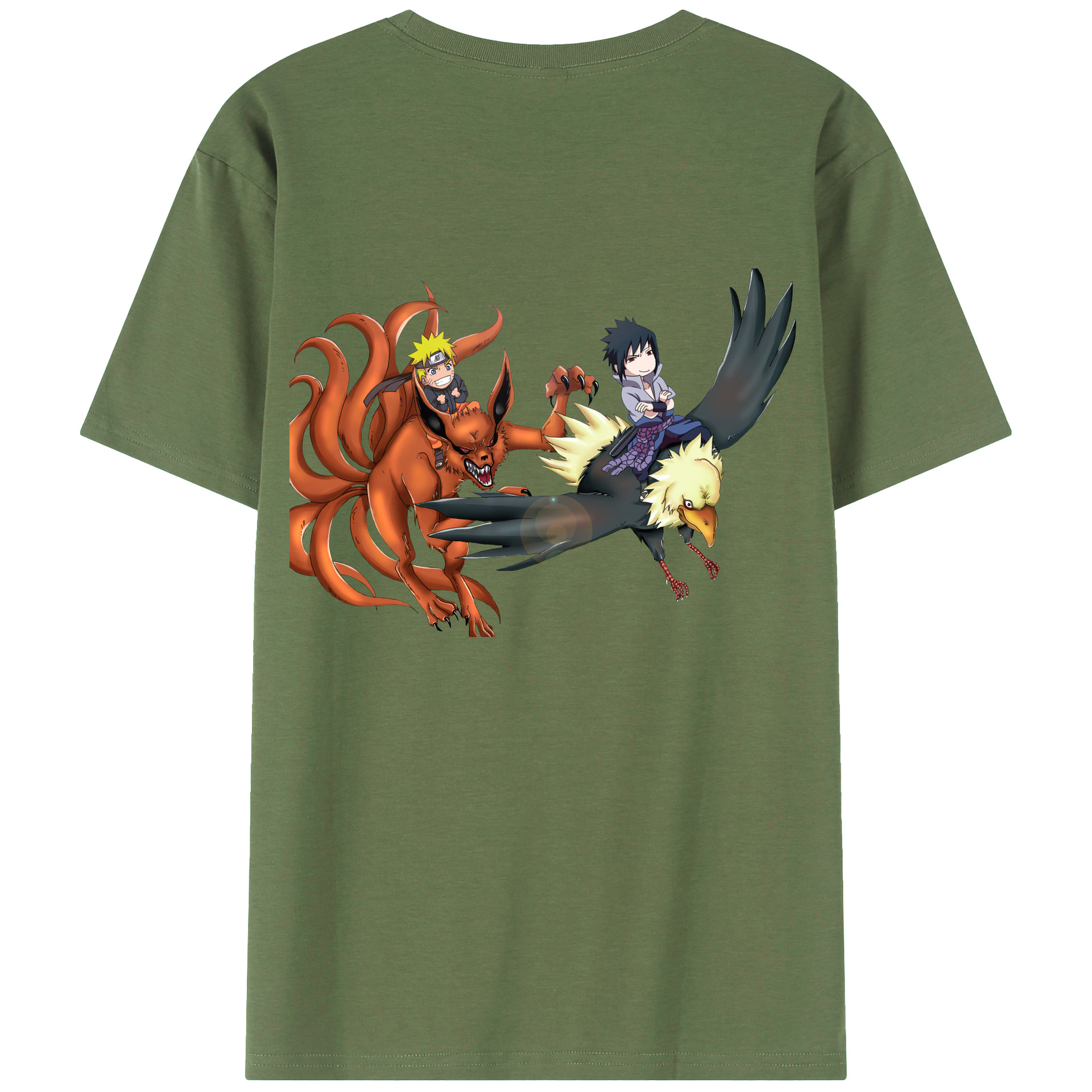 （画像用） NARUTO -ナルト- うずまき ナルト Uzumaki Naruto 綿100％ メンズ半袖Tシャツ（バックプリント） 通気性
